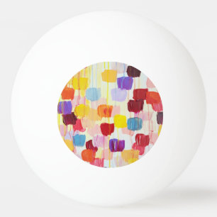 Pelota De Ping Pong Pintura de flores coloridas lindas