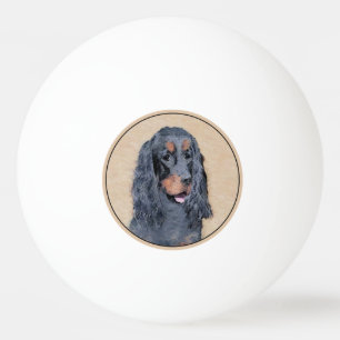 Pelota De Ping Pong Pintura de Gordon Setter - Arte de Perro Original.