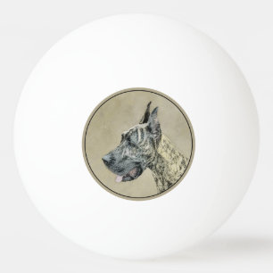 Pelota De Ping Pong Pintura de gran dano (Brindle) - Arte original del