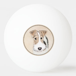 Pelota De Ping Pong Pintura de hilo Fox Terrier - Arte de Perro Origin