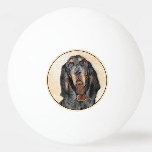 Pelota De Ping Pong Pintura de hongos negros y morenos - Arte de perro