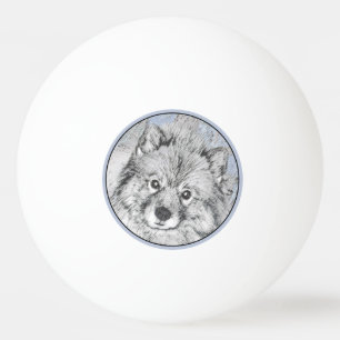 Pelota De Ping Pong Pintura de Keeshond Beth - Arte de Perro Original.