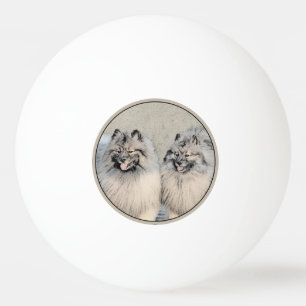 Pelota De Ping Pong Pintura de Keeshond Brothers - Arte Perro Original