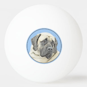 Pelota De Ping Pong Pintura de malvado inglés (Fawn) - Arte de perro o