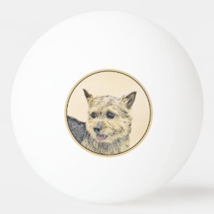 Pelota De Ping Pong Pintura de Norwich Terrier - Arte de Perro Origina