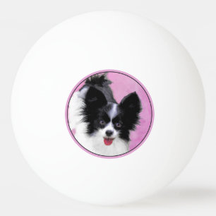 Pelota De Ping Pong Pintura de Papillon (blanco y negro) - Arte de per
