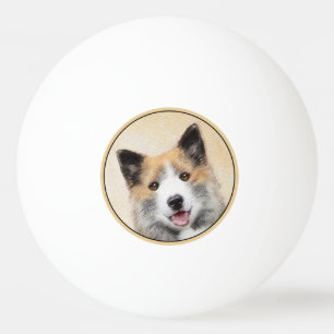 Pelota De Ping Pong Pintura de perro pastor islandés - Arte original d