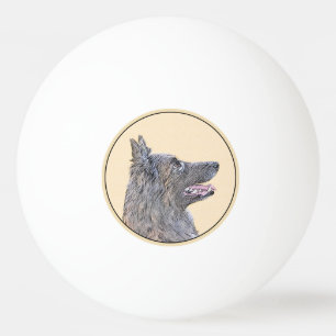 Pelota De Ping Pong Pintura de Tervuren belga - Arte de perro original