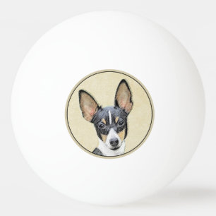 Pelota De Ping Pong Pintura de Toy Fox Terrier - Arte de Perro Origina