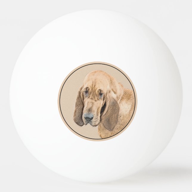 Pelota De Ping Pong Pintura Sangrienta - Arte Perro Original. (Anverso)
