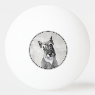 Pelota De Ping Pong Pintura Schnauzer (gigante) - Arte de perros