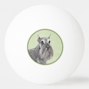 Pelota De Ping Pong Pintura Schnauzer (gigante, estándar) - Arte de pe