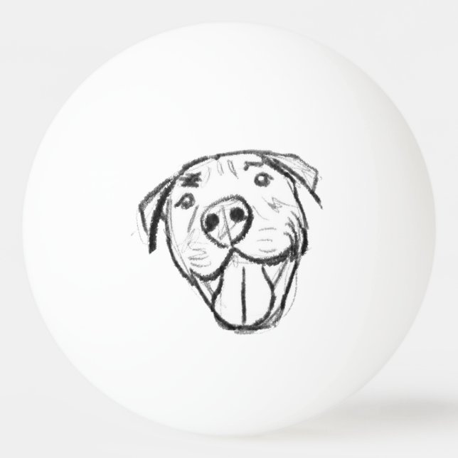 Pelota De Ping Pong pitbull dibujar simples amantes del perro blanco n (Anverso)