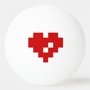 Pelota De Ping Pong Pixel Heart 8 Bit Love