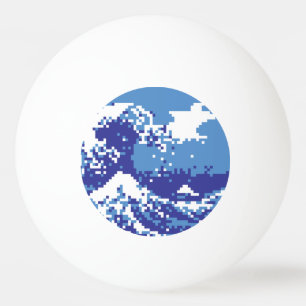 Pelota De Ping Pong Pixel Tsunami Blue 8 bit Pixel Art