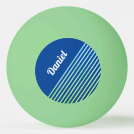 Pelota De Ping Pong Plantilla de nombre personalizado de rayas azules 