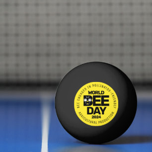 Pelota De Ping Pong Polinizador negro amarillo del Día Mundial de la A