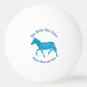 Pelota De Ping Pong Polka Dot Zebra English Pub - Azul
