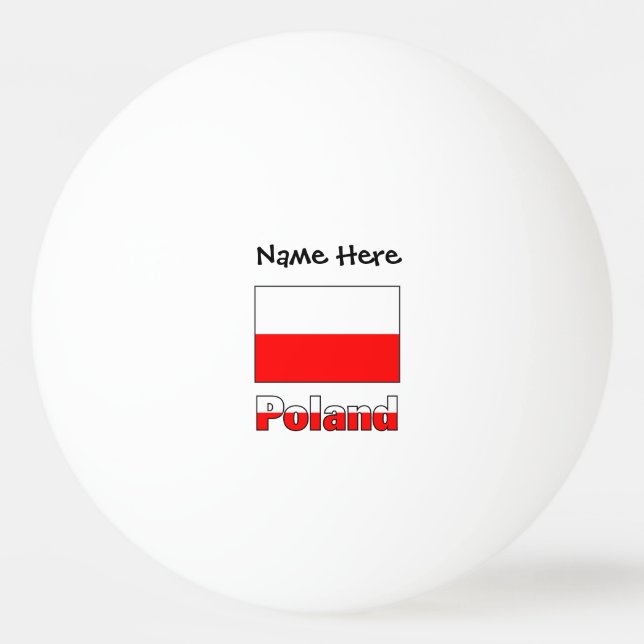 Pelota De Ping Pong Polonia Bandera Polaca Personalización Negra (Anverso)