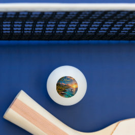 Pelota De Ping Pong Póster de viaje de la costa tropical de Maui Hawai