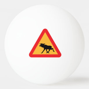 Pelota De Ping Pong Precaución Moose Rótulo de tráfico sueco