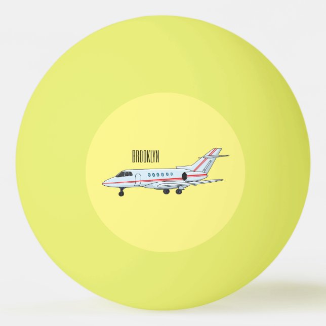 Pelota De Ping Pong Private jet cartoon illustration (Anverso)