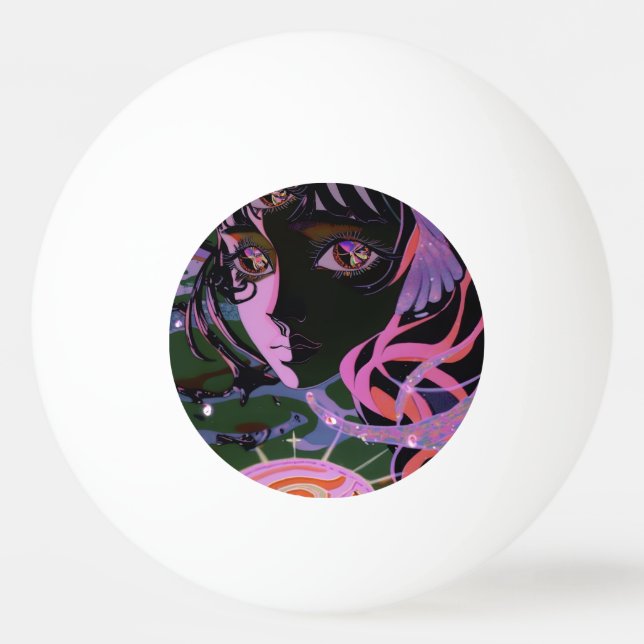 Pelota De Ping Pong Psicodelia 3er Chica de Anime Ojo (Anverso)
