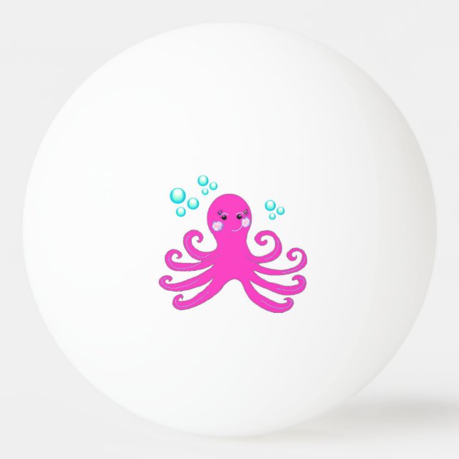 Pelota De Ping Pong Pulpo Rosa (Anverso)
