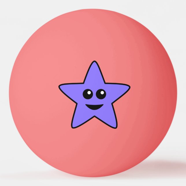 Pelota De Ping Pong Purple Happy Star Ping Pong Ball (Anverso)