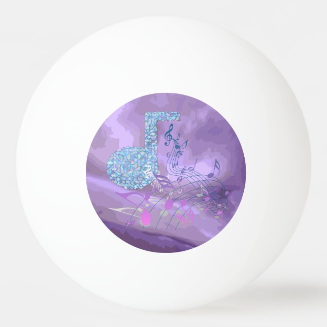Pelota De Ping Pong Purple Music Notes Resumen Ping Pong Ball (Anverso)