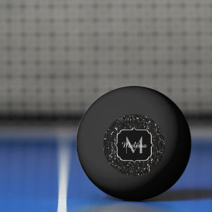Pelota De Ping Pong Purpurina brillante blanco y negro brillante espum