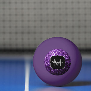 Pelota De Ping Pong Purpurina brillante oscuro morado chispas Monogram