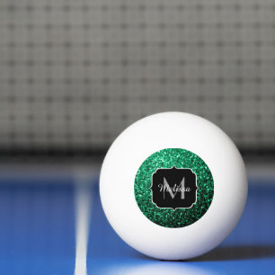 Pelota De Ping Pong Purpurina de imitación verde esmeralda enciende Mo