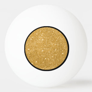 Pelota De Ping Pong Purpurina Gold Sparkles