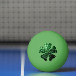 Pelota De Ping Pong Purpurina verde oscuro enciende Shamrock Clover