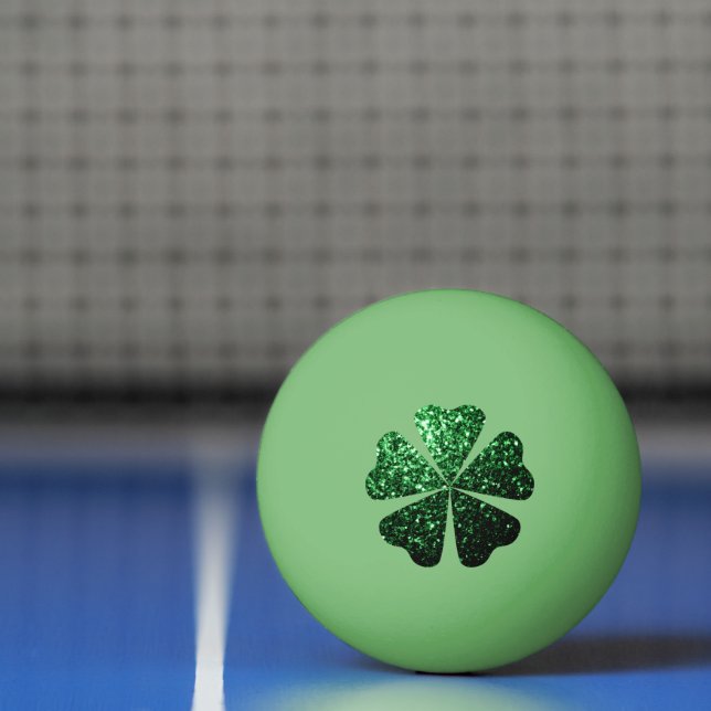 Pelota De Ping Pong Purpurina verde oscuro enciende Shamrock Clover (Neto)