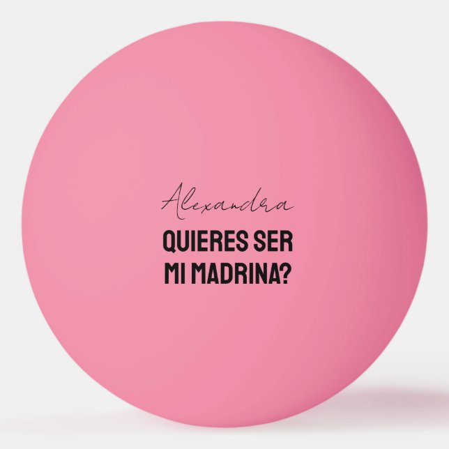 Pelota De Ping Pong Quieres Ser Mi Madrina Godparent Proposal Player (Anverso)