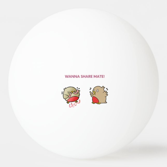 Pelota De Ping Pong ¡Quiero compartir a mate! (Anverso)