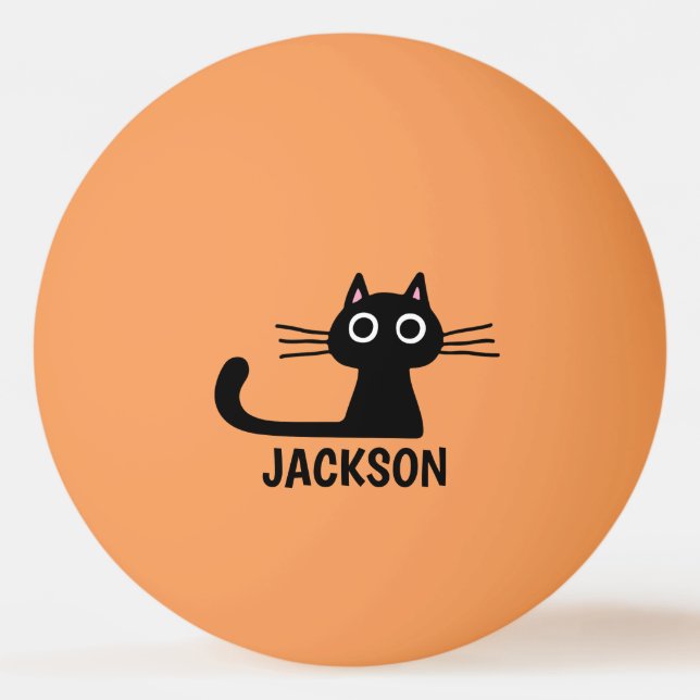 Pelota De Ping Pong Quirky Kitty Personalizado | Personalizado Guay Bl (Anverso)