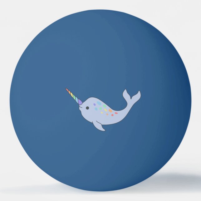 Pelota De Ping Pong Rainbow Narwhal Ping Pong Ball (Anverso)