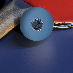 Pelota De Ping Pong Raven Moon Phases Stars Blue