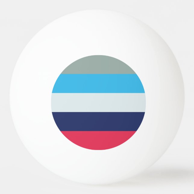 Pelota De Ping Pong Rayas Azules Y Borgoñonas (Anverso)