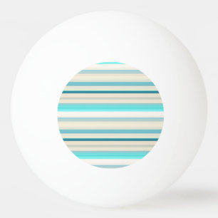 Pelota De Ping Pong Rayas blancas aqua lindas