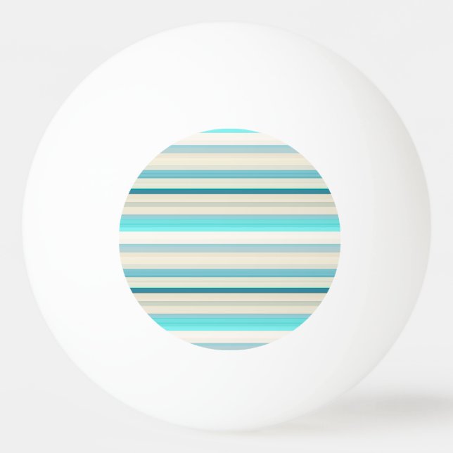 Pelota De Ping Pong Rayas blancas aqua lindas (Anverso)