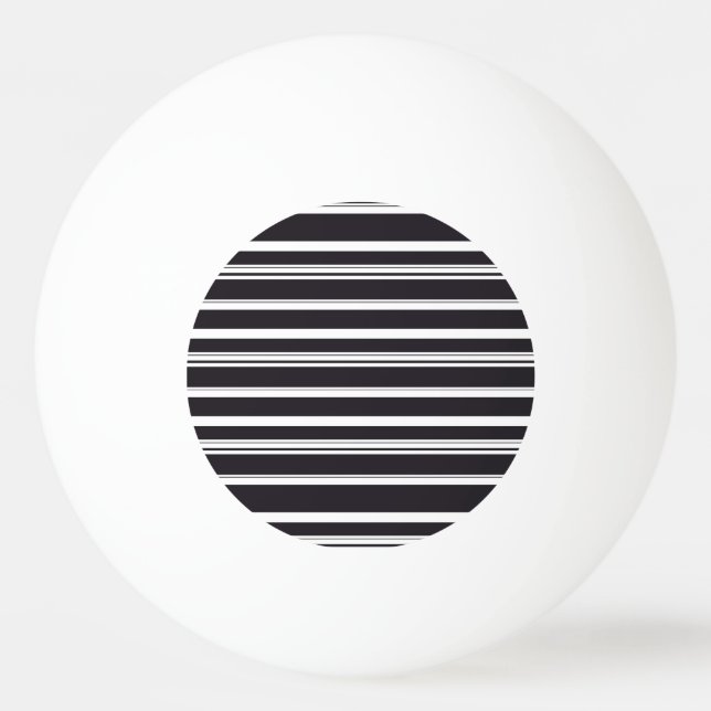 Pelota De Ping Pong Rayas blancas y negras lindas (Anverso)