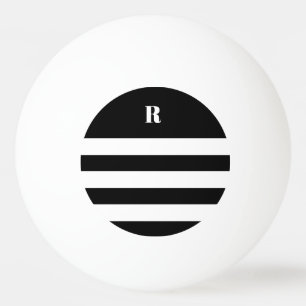 Pelota De Ping Pong Rayas blancas y negras personalizadas