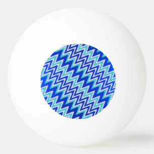 Pelota De Ping Pong Rayas en zigzag azules acuáticos lindos