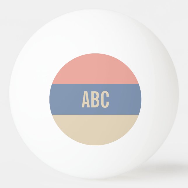 Pelota De Ping Pong Rayas Patrón personalizado monograma ping pong bol (Reverso)