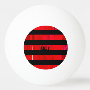 Pelota De Ping Pong Rayas rojas y negras texturadas