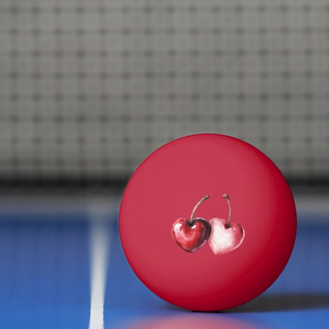 Pelota De Ping Pong Red Cherry Hearts (Neto)